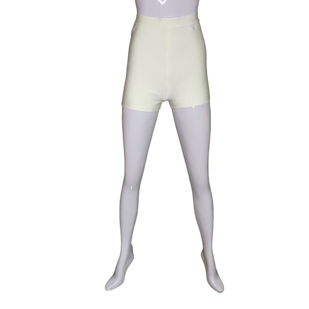 Mistress Rocks Los Angeles High Rise Shorts White Hidden Zipper on Back Size M